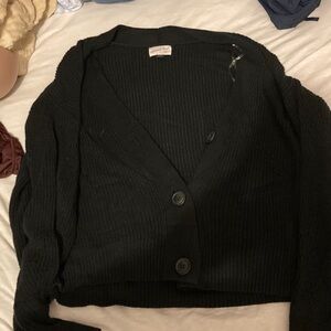 Universal Thread Black V-Neck Button Front Cardigan